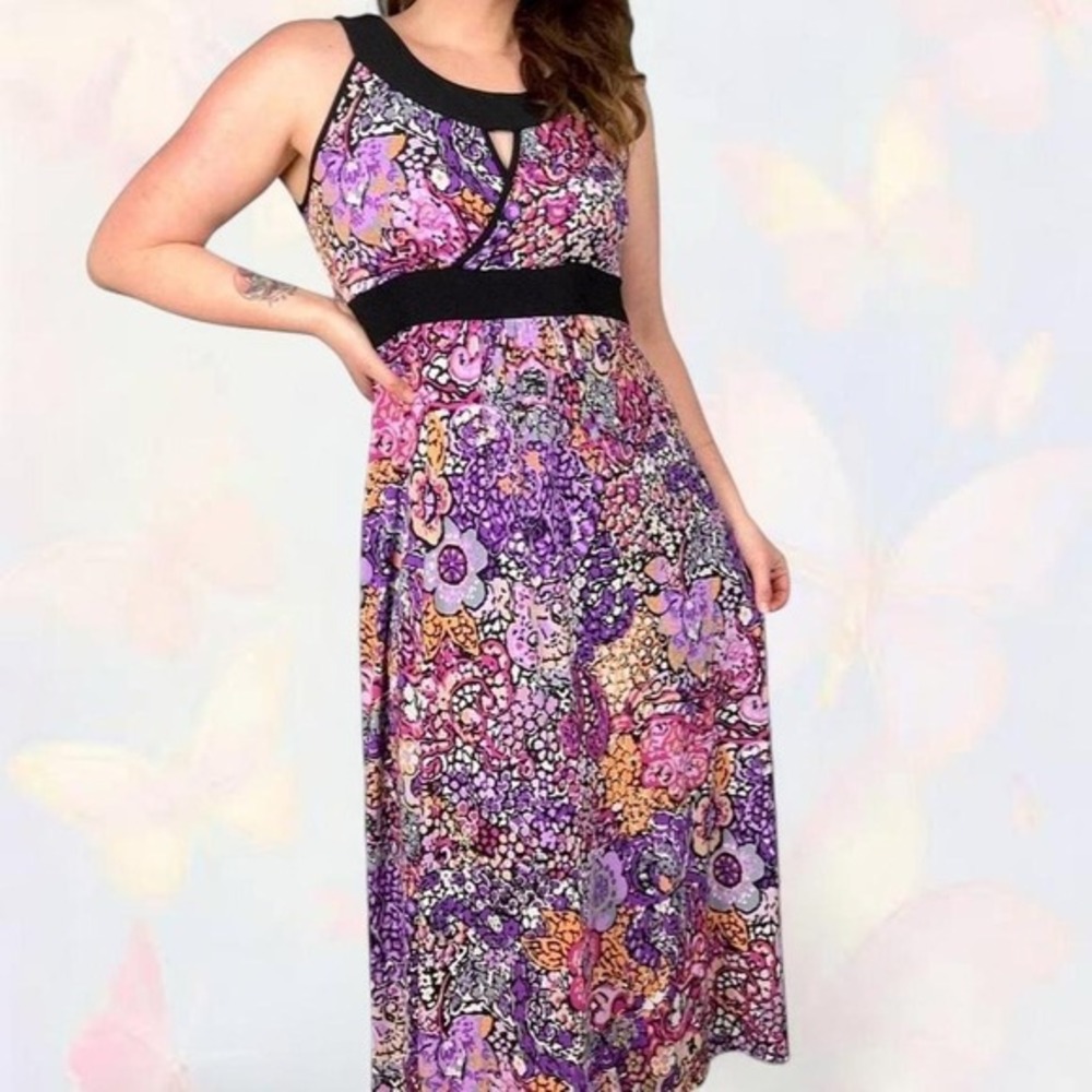 Susan Lawrence Women's Floral Maxi Dress L Fairy Boho Festival Y2K - Picture 2 of 8